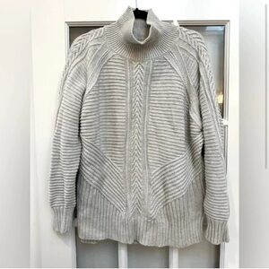 Banana Republic | Light Grey Cotton Blend Heavy Weight Turtleneck Sweater Size L